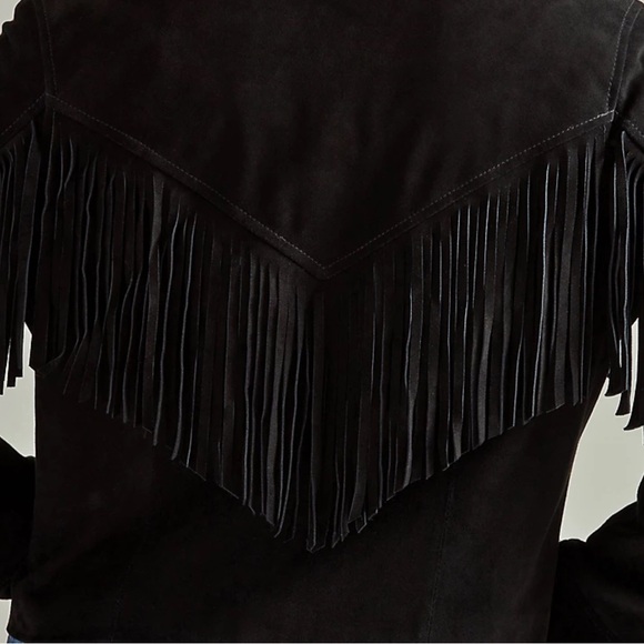 Wrangler Women's Crop Fringe Leather Jacket - Picture 2 of 6